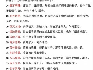 成语小秀才第781关答案解析：独具慧眼解析成语奥秘