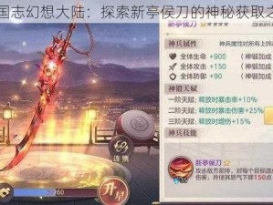 三国志幻想大陆：探索新亭侯刀的神秘获取之旅