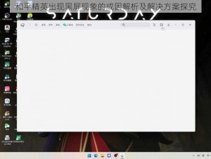 和平精英出现黑屏现象的成因解析及解决方案探究