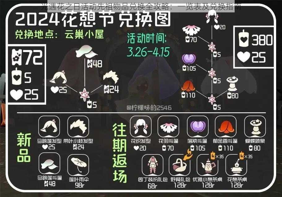 光遇花之日活动先祖物品兑换全攻略：一览表及兑换指南