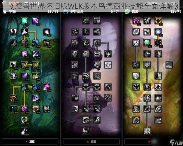 《魔兽世界怀旧版WLK版本鸟德商业技能全面详解》