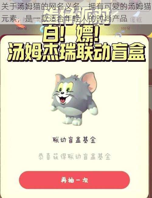 关于汤姆猫的网名义名，拥有可爱的汤姆猫元素，是一款适合年轻人的时尚产品