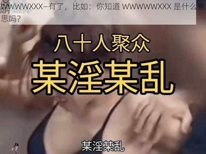 WWWWXXX—有了，比如：你知道 WWWWWXXX 是什么意思吗？