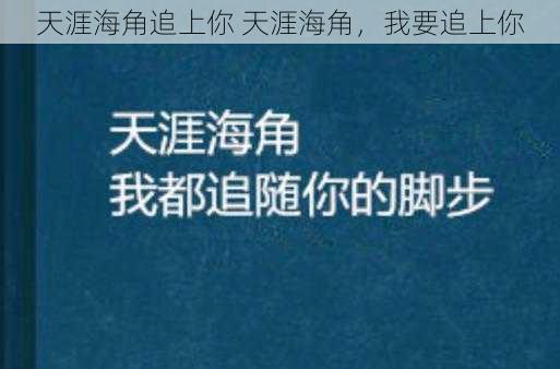 天涯海角追上你 天涯海角，我要追上你