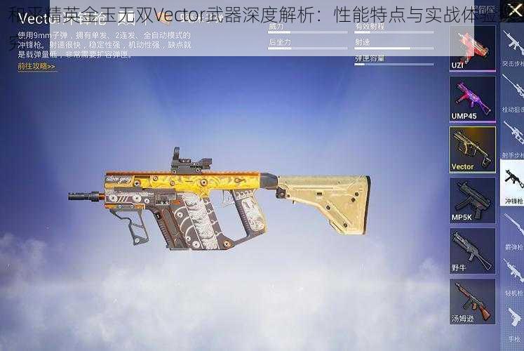 和平精英金玉无双Vector武器深度解析：性能特点与实战体验探究