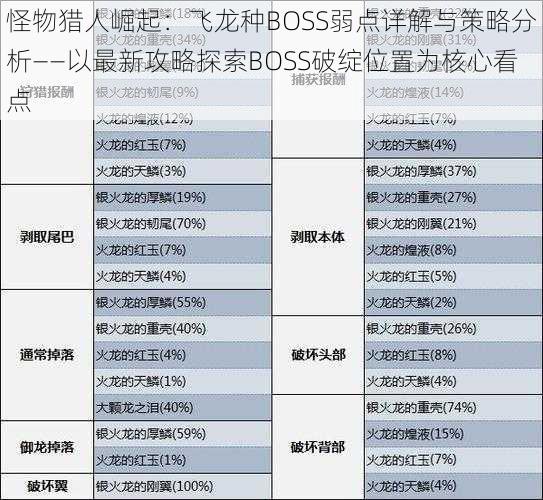 怪物猎人崛起：飞龙种BOSS弱点详解与策略分析——以最新攻略探索BOSS破绽位置为核心看点