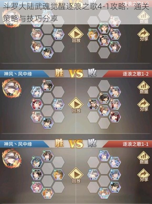 斗罗大陆武魂觉醒逐浪之歌4-1攻略：通关策略与技巧分享