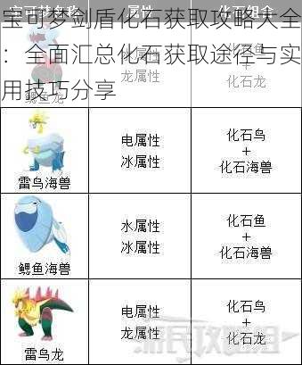 宝可梦剑盾化石获取攻略大全：全面汇总化石获取途径与实用技巧分享