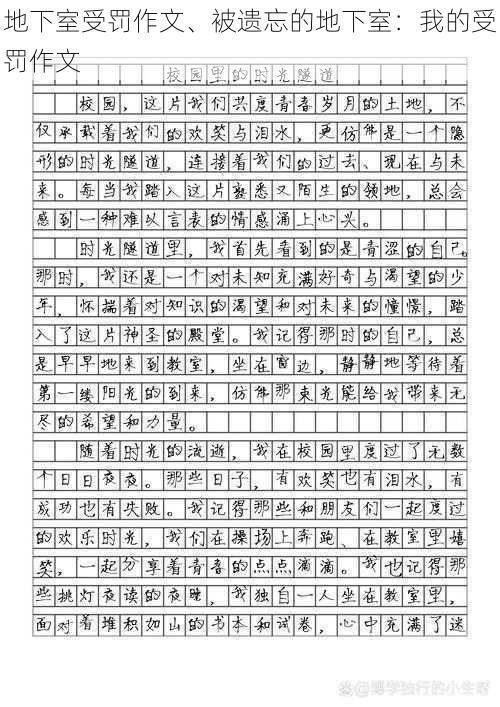 地下室受罚作文、被遗忘的地下室：我的受罚作文