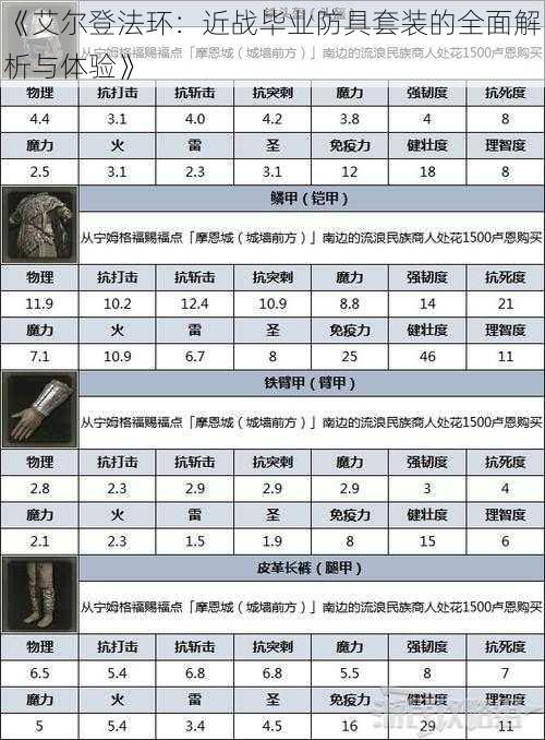 《艾尔登法环：近战毕业防具套装的全面解析与体验》