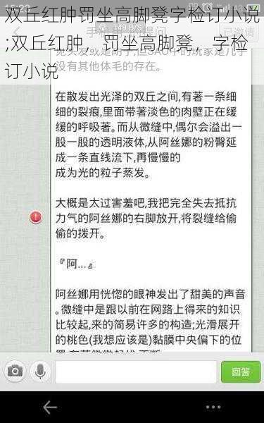 双丘红肿罚坐高脚凳字检订小说;双丘红肿，罚坐高脚凳，字检订小说