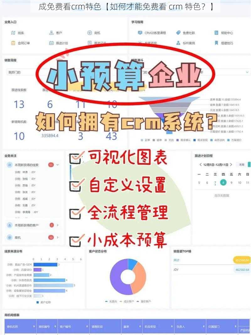 成免费看crm特色【如何才能免费看 crm 特色？】