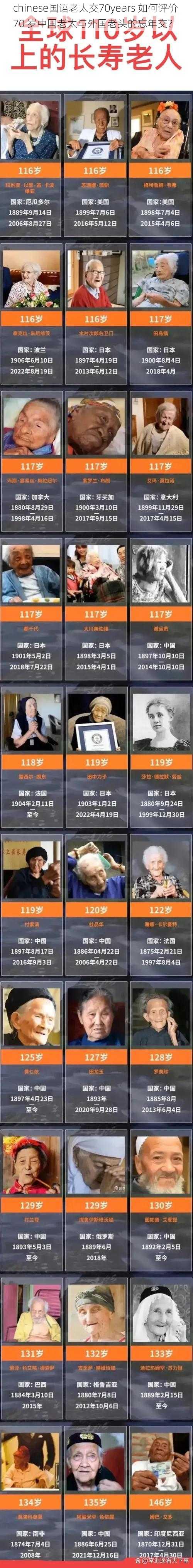 chinese国语老太交70years 如何评价 70 岁中国老太与外国老头的忘年交？