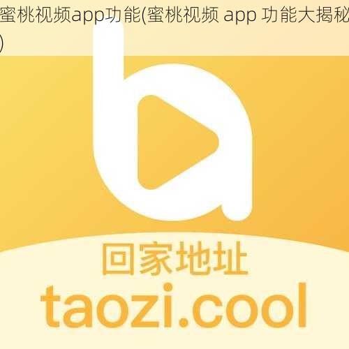 蜜桃视频app功能(蜜桃视频 app 功能大揭秘)