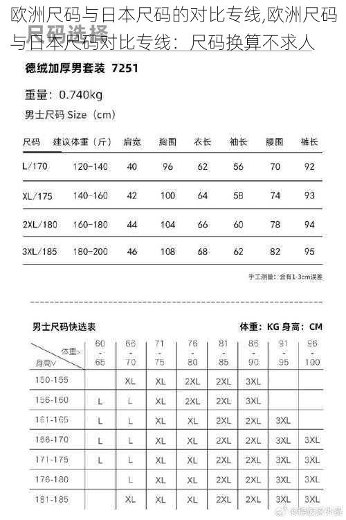 欧洲尺码与日本尺码的对比专线,欧洲尺码与日本尺码对比专线：尺码换算不求人