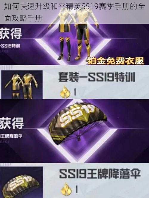 如何快速升级和平精英SS19赛季手册的全面攻略手册