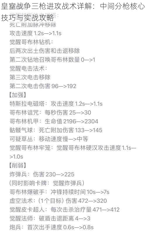 皇室战争三枪进攻战术详解：中间分枪核心技巧与实战攻略