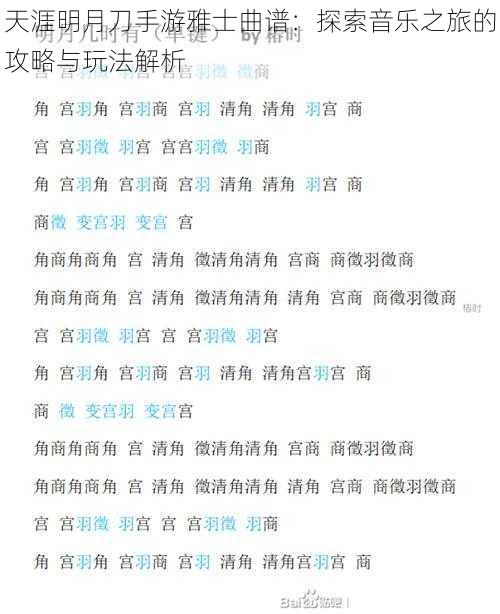 天涯明月刀手游雅士曲谱：探索音乐之旅的攻略与玩法解析